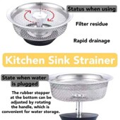 Sink Kitchen Filter Mesh Strainer Stainless Sewer Steel