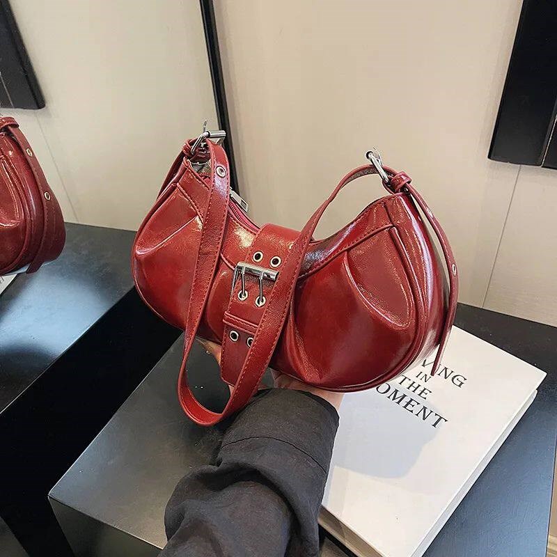 Leather Crobody Bag  for Women Clutch Pure with Adjutable St图片