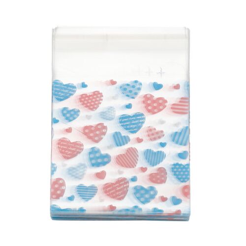 100Pcs/50pcs 7x7cm Plastic Transparent Heart Bags for DIY Je