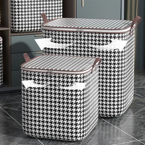 Quilt Bins Container Fabric Storage Boxes with Lids Houndsto