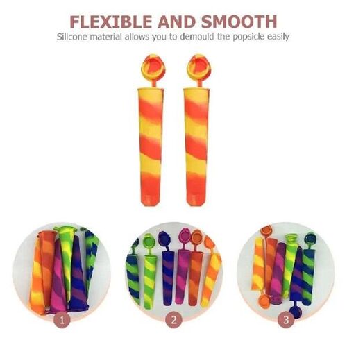 2 Pcs Ice Cube Molds Popsicle Silicone Cream Manual Maker