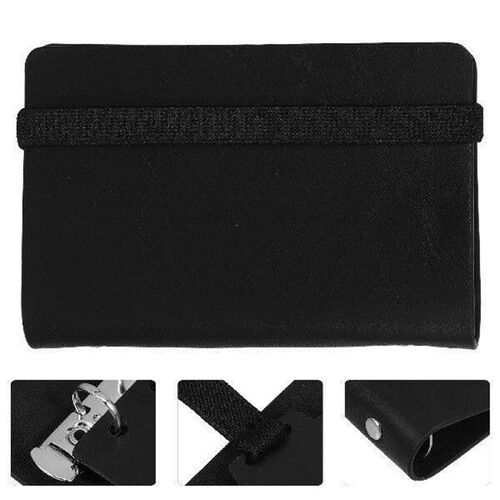 Black PU Portable Loose leaf Planner Cover Compact