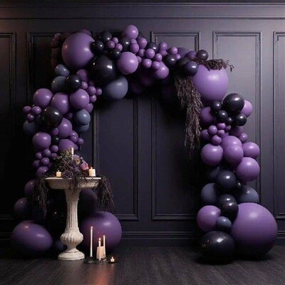 134pcs Set 10 Inch Purple Latex Birthday Balloons For
