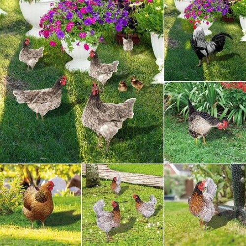 Ornamental Eco-friendly Rooster Decor Garden Statue Chicken