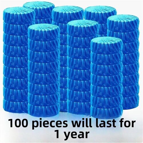 60pcs Blue Bubble Automatic Toilet Cleaner Tablet Blocks Loo