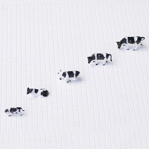 10pcs 1:87 Scale Soft Rubber DIY Colorful Cow Model Train La