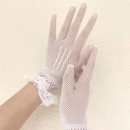 Women Black White Summer Uv-proof Driving Gloves Female Thin