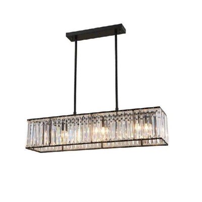 Modern Glass Tube Rectangular LED Chandelier Light Stylish