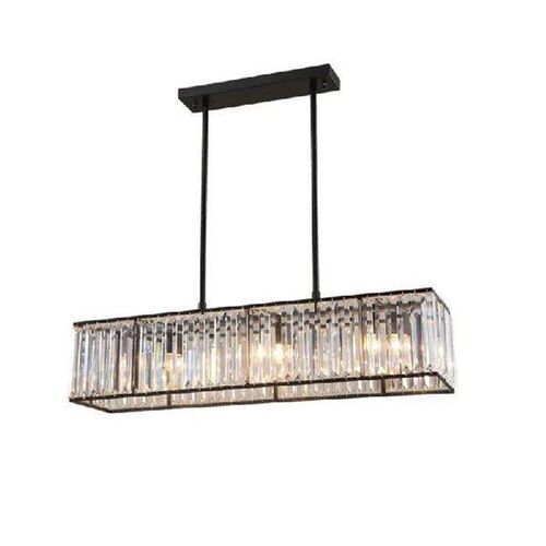 Modern Glass Tube Rectangular LED Chandelier Light Stylish