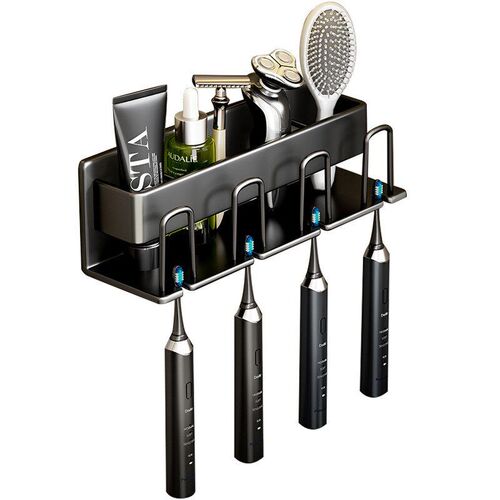Wall Mounted Toothbrush Holder Aluminium Alloy Toothpaste Ra