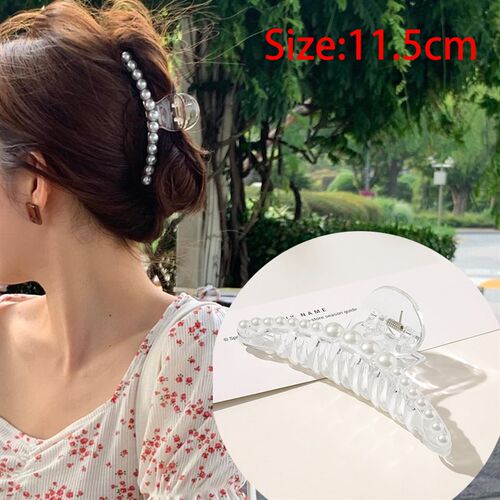 Haimeikang Acrylic Hair Claws Pearl Claw Clips For Woman Lar