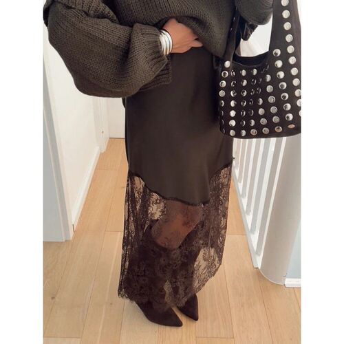 rendix Women Patchwork Lace Skirt 2025 New High Wait Slim Ho