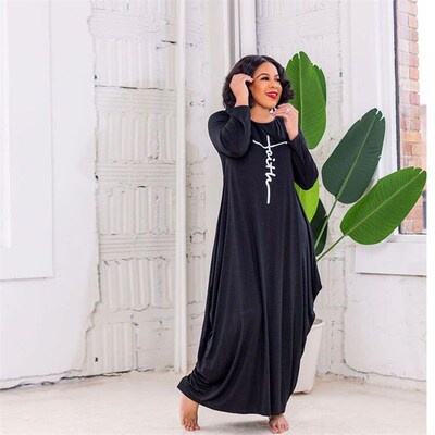 Plus Size Dresses Womens Summer Loose Letter Printed Yellow