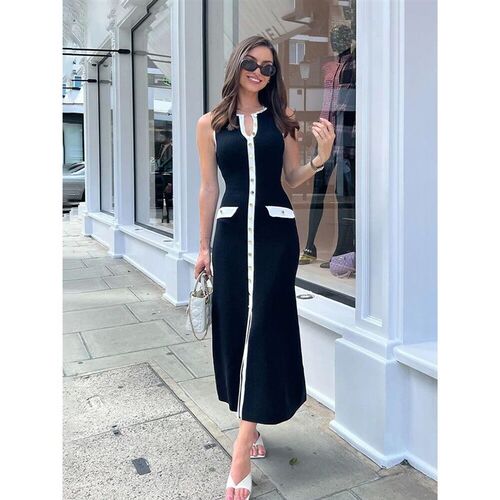 TARUXY Elegant Sleeveless Single-Breasted Ribbed Knitwear