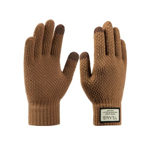 Winter Mens Knitted Gloves with Knitted Yarn and Touchsc