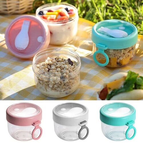 Overnight Oats Jar Container Portable Oatmeal Cups With Lids