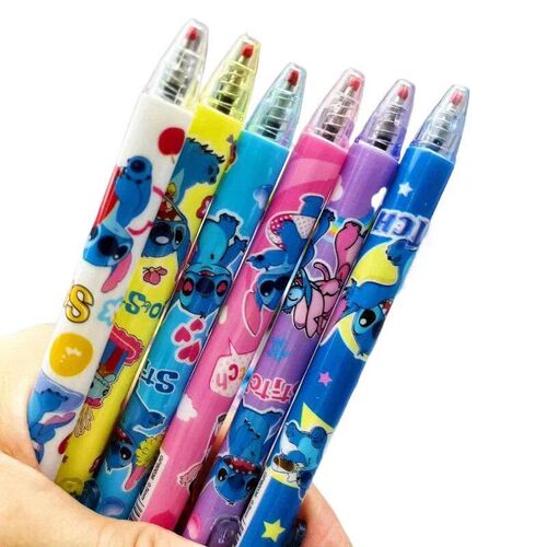 12Pcs/Set Cartoon Lilo and Stitch Gel Pens 0.5mm Black Ink B