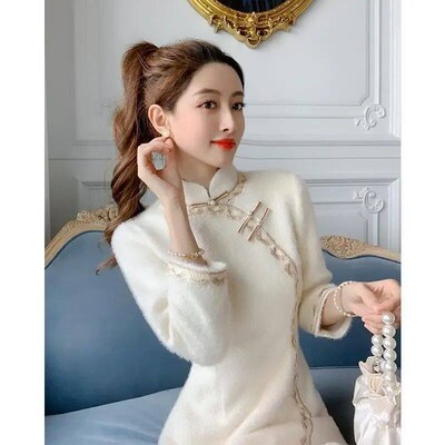 2023 chinese gentle style improved cheongsam skirt dress wom