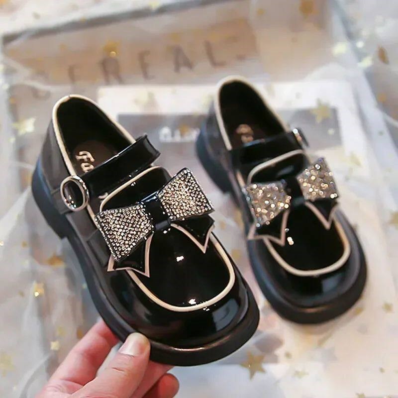 Childrens Leather Shoes for Toddlers Girls Party Flats Kid - 实物图
