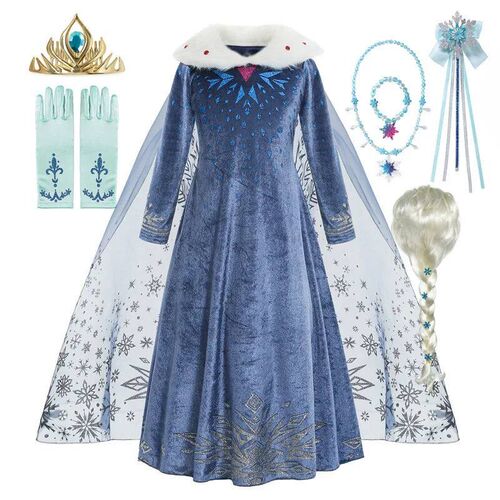 Princess Dress Girl Elsa Anna Birthday Costume Kids Cosplay