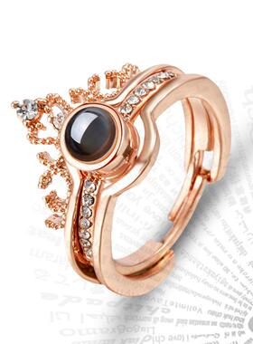 Luxury Female Bridal Wedding Ring Set Fashion I Love You 100