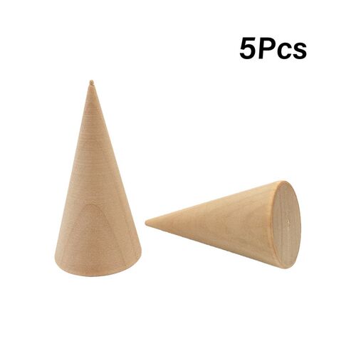 5Pcs/Set Ring Organizer Wooden Cone Creative Ring Holder Jew