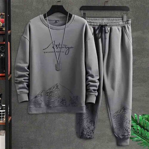 Comfortable Men Track Suit Men's Mountain Print Tracksu