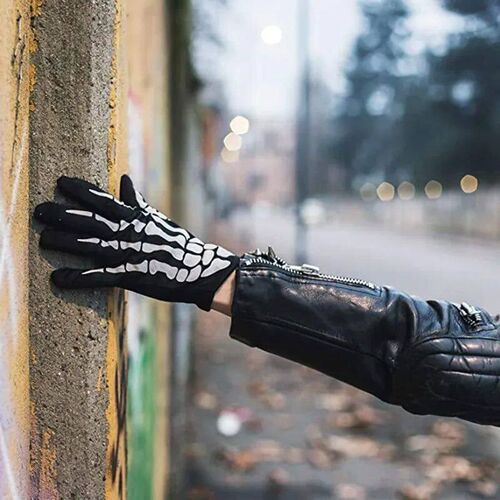 Halloween Skeleton Gloves Costume Spooky Grim Reaper Mask