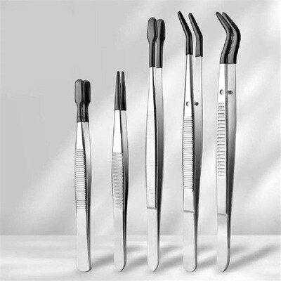 Replacement Non Marring Long Tweezers Tools PVC Coated