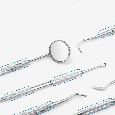 5pc/set Dental Mirror Stainless Steel Dental Dentist Prepare