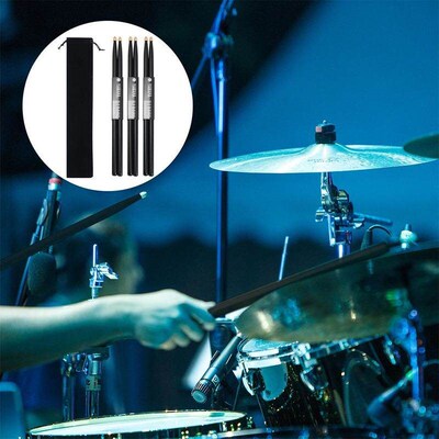 1 Pair Black 5A Drum Sticks Classic Maple Wood Drumsticks Wi