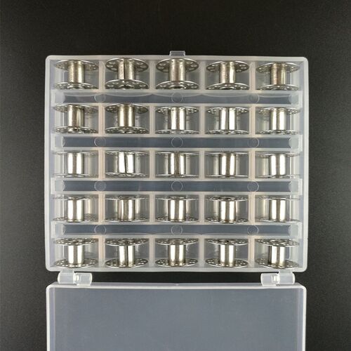 25Pcs/Set Empty Bobbins Sewing Machine Plastic Case Storage