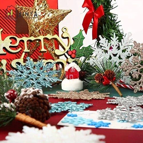 Pack Of 24/12/6 Pieces Snowflakes For Christmas Tree Decorat