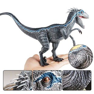 Blue Velociraptor Mongoliensis with Movable Joints