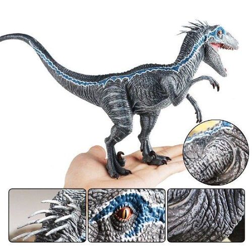 Blue Velociraptor Mongoliensis with Movable Joints