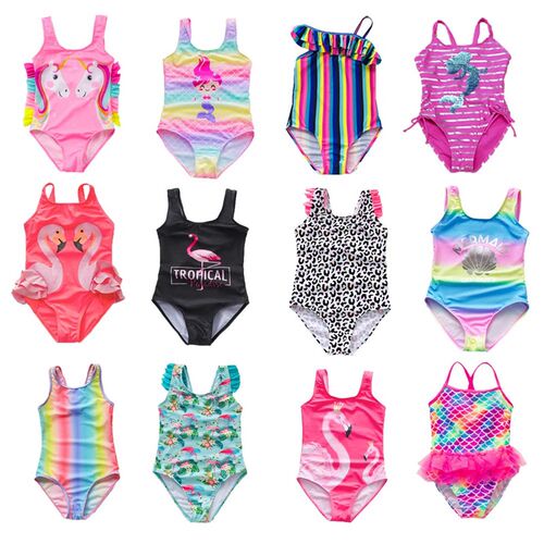 New Girls Swimsuit One Piece Swimsuit Bathing Suit 4-13Years