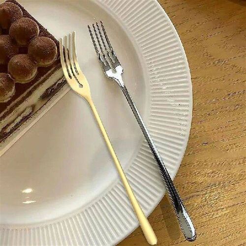 2PCS Stainless Steel Dessert Fork Table Fruit Forks Long