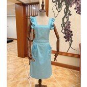 202夏季 围兜黑色 花边围裙烧饭透气美甲烘焙韩版 时尚 棉麻女款