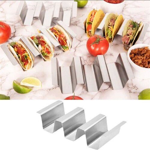 Durable 3 Grid Taco Rack Tray Stainless Steel U Shape Taco