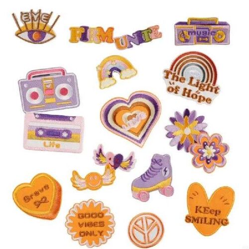F3KA 18 Pcs Roller Skates Sewing Patches Flower Embroidered