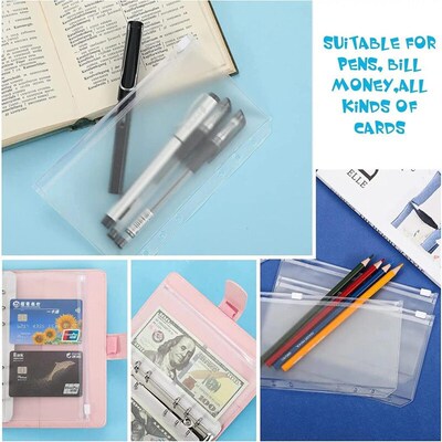 6-Hole Loose-Leaf Notebook Pocket Waterproof PVC Zipper Bag