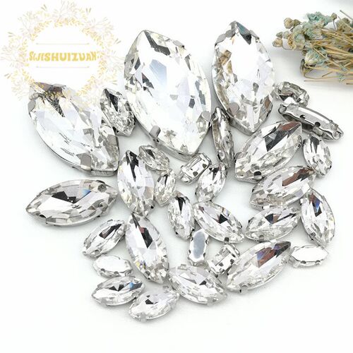 30PCS/Bag 21 Color  Mix Horse Eye Shape Size Glass Crystal S