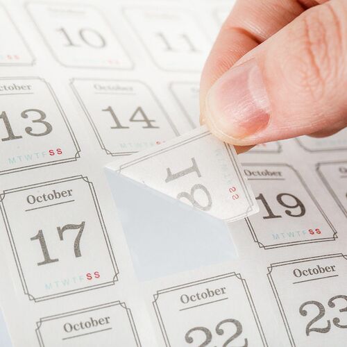 12 Sheets 365 Days Calendar Sticker Material Paper Set Writi