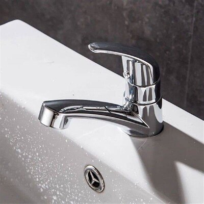 Bathroom Basin Faucet Chrome Deck Mount Bath Tap Washbasin