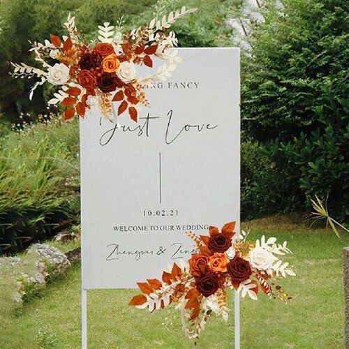 Artificial Wedding Arch Flowers Kit Welcome Sign Flowers