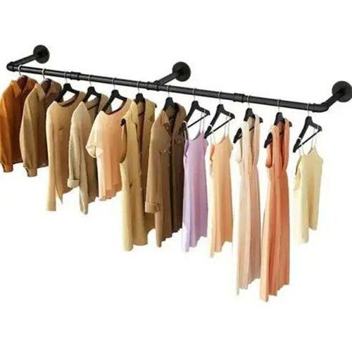 70.8 Inch Industrial Pipe Clothing Rack Wall Mounted Clothes