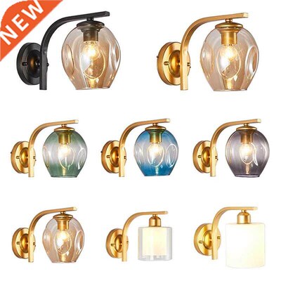 Modern Color Sconce Wall Lamp Glass Lampshade Loft Decorativ