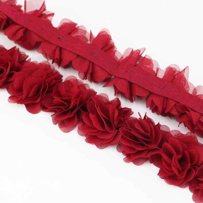 (1 meter) Chiffon lace fabric Webbing Decoration flower gift