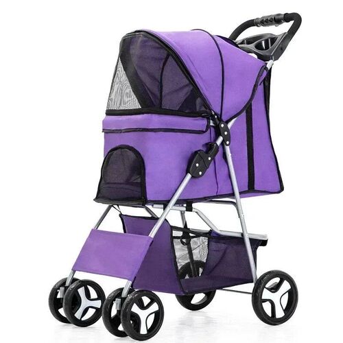 Pet Stroller Lightweight Folding Universal Wheel Cat Dog Tra