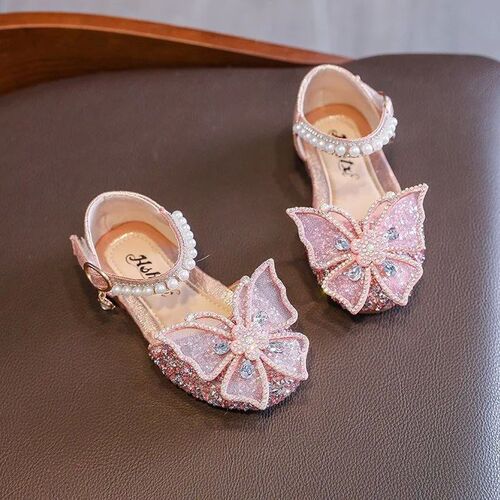 Fashion Style Baby Girl Bow Princess Shoes Pearl Rhinestone